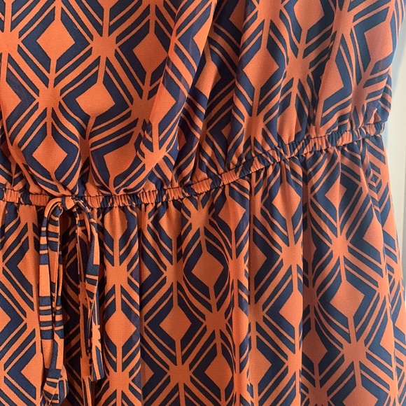 EnFocus Blue and Rust Tank Dress with Elastic Waist, size 10 - Picture 4 of 7